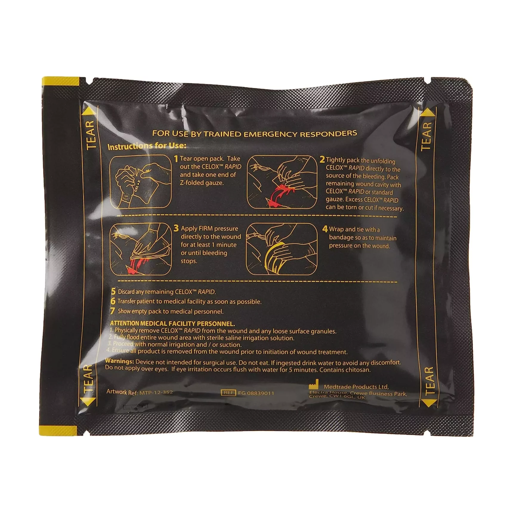 Гемостатичний бинт Celox Rapid Hemostatic Z-Fold Gauze